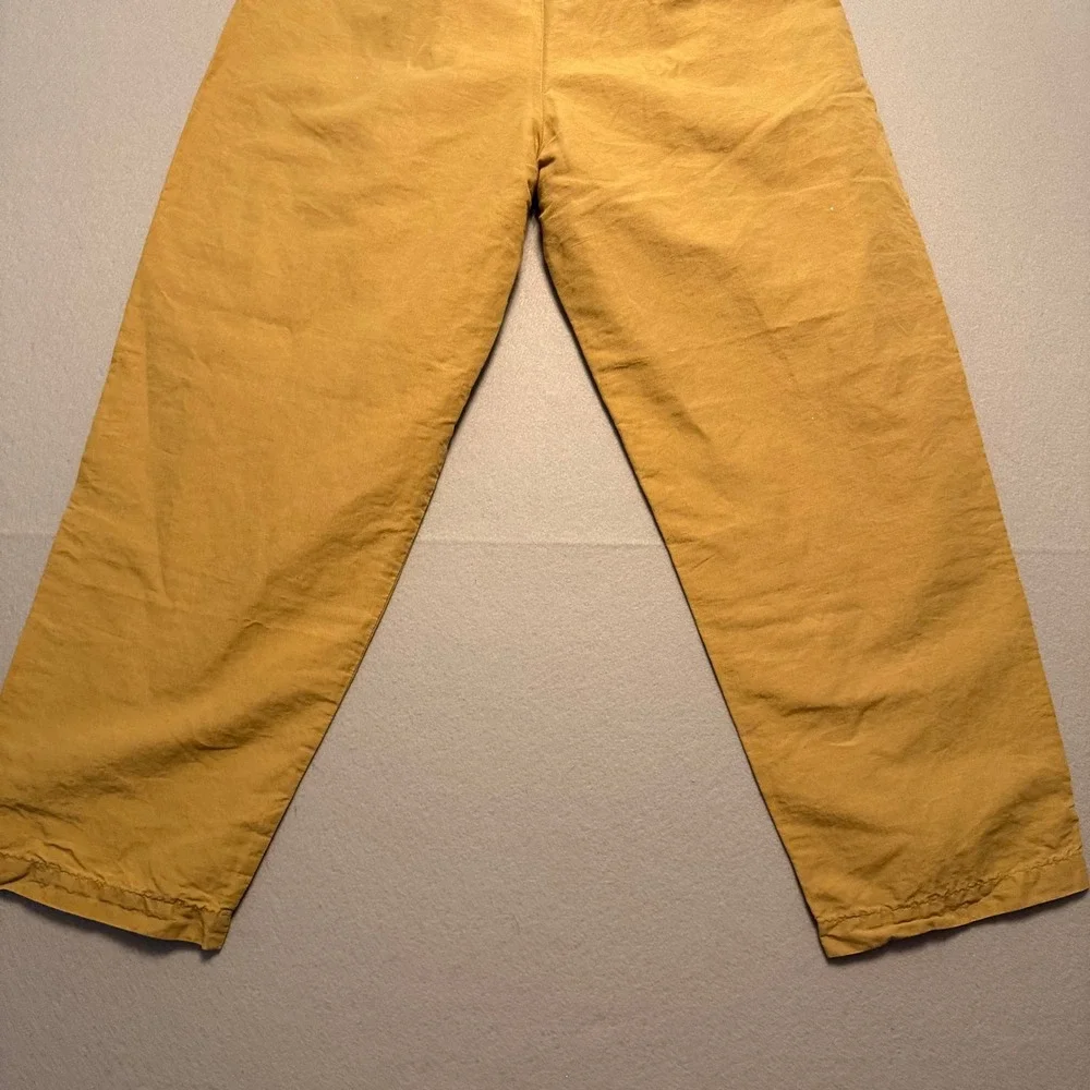 COS Pleated High Waist Wide Leg Trousers Mustard Yellow Women Size 6